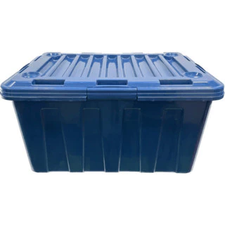 GlobalHouse KPC กล่องพลาสติก มีล้อ 100ลิตร 46x66x34cm. รุ่น KCW-100-02B สีน้ำเงิน