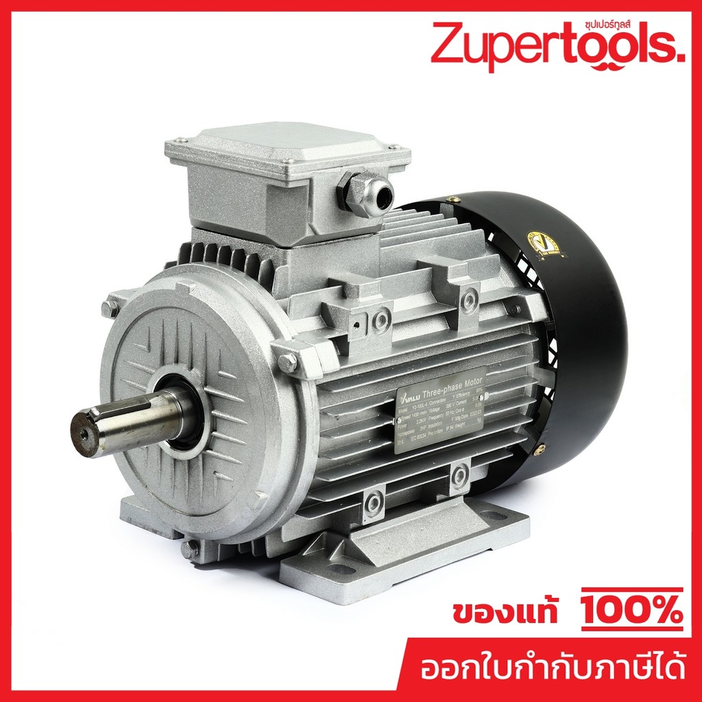 VALU (แวลู) มอเตอร์ รุ่น Y2-100L-4 กำลัง 3HP (2.2kW) ไฟ 3 เฟส 380 โวลต์ 3 สาย 4 โพล IP54 ความเร็วรอบ 1450 รอบ/นาที