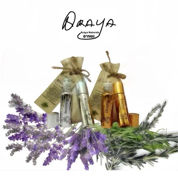 Araya Naturals 5ml น้ำมันอโรม่าทานวดผิวกาย เพื่อความรู้สึก หอมเย็นสดชื่น ผ่อนคลายสบายผิว ส้ม มะกรูด 