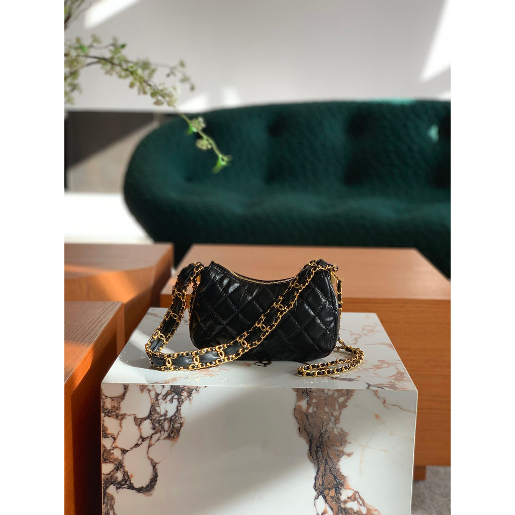 Chanel Style Bag Women Messenger Bag Chanel Underarm Bag Chanel hobo Black Style Female Genuine Leat