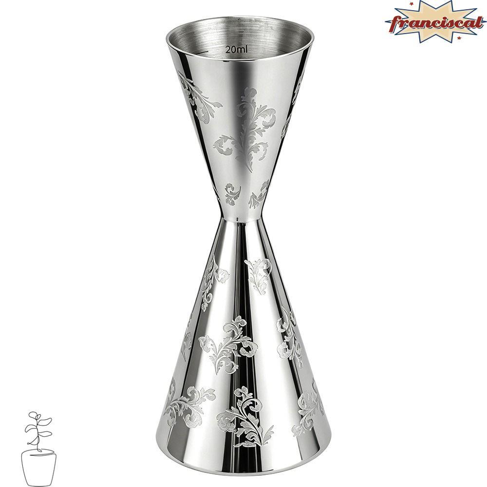 FRANCISCAL Double Head Jigger, สแตนเลสใบลาย Didi Jigger Cup, ทนทาน 30/60ml Bartending Jigger Home
