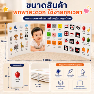 ส่งไวจากไทย🌈 แผงบอร์ดเสริมพัฒนาการเด็ก 12 หน้า พับได้ 2 ด้าน มีกระจก ฝึกเรียนรู้ สี ตัวเลข สัตว์ สำหรับเด็กเล็ก