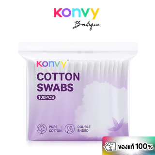 Konvy Cotton Swabs Bag Packaging 100pcs คอนวี่ สำลีแบบก้าน 2 หัว.