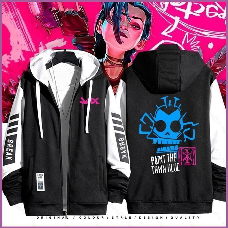 Arcane 2 League of Legends JIX อะนิเมะซิป Hoodie coat แจ็คเก็ต Unisex Top