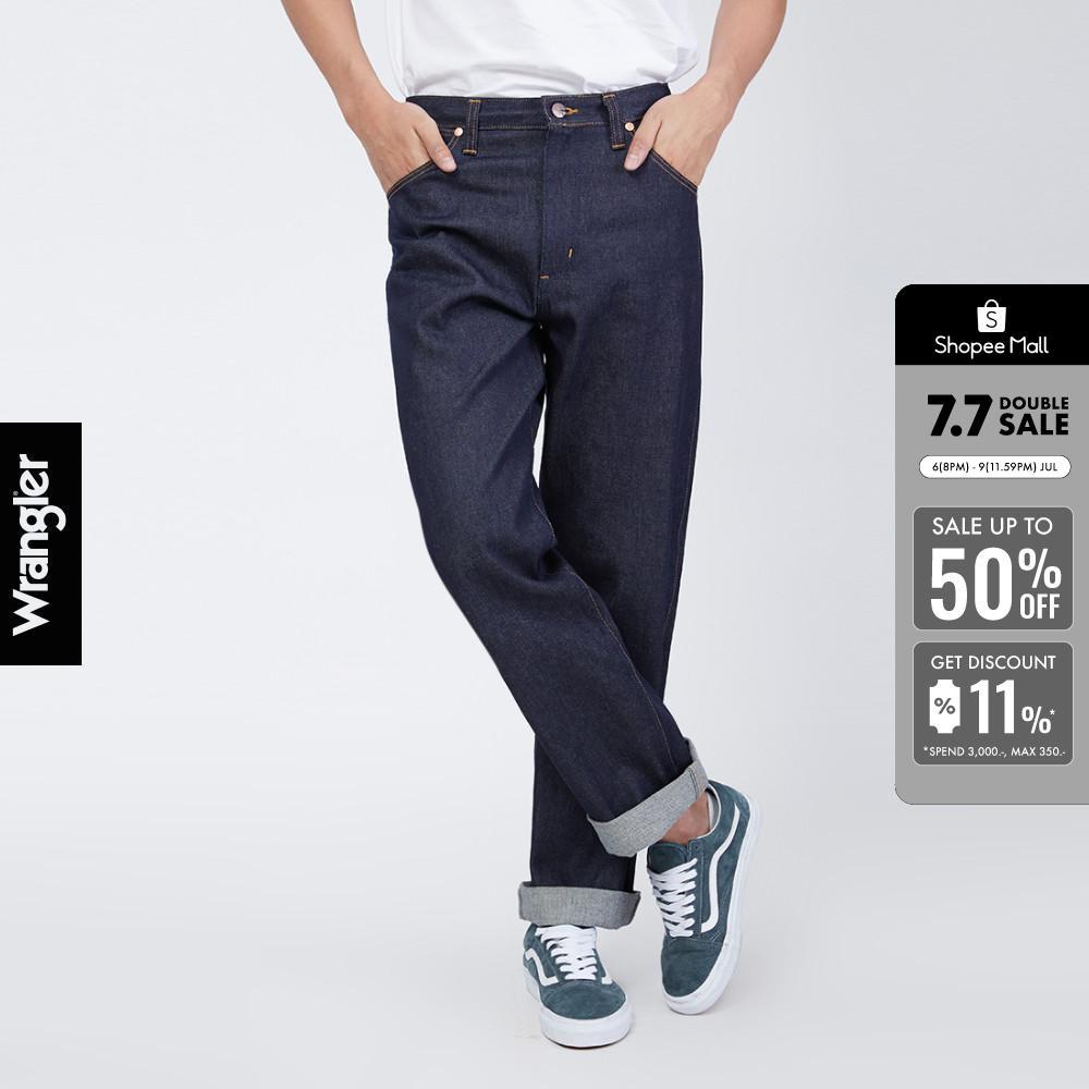 WRANGLER กางเกงยีนส์เอวกลางทรงตรง GREENSBORO รุ่น WR WR15Q121 แรงเลอร์ เสื้อผ้าผู้ชาย กางเกงผู้ชาย กางเกงยีนส์ BLACK