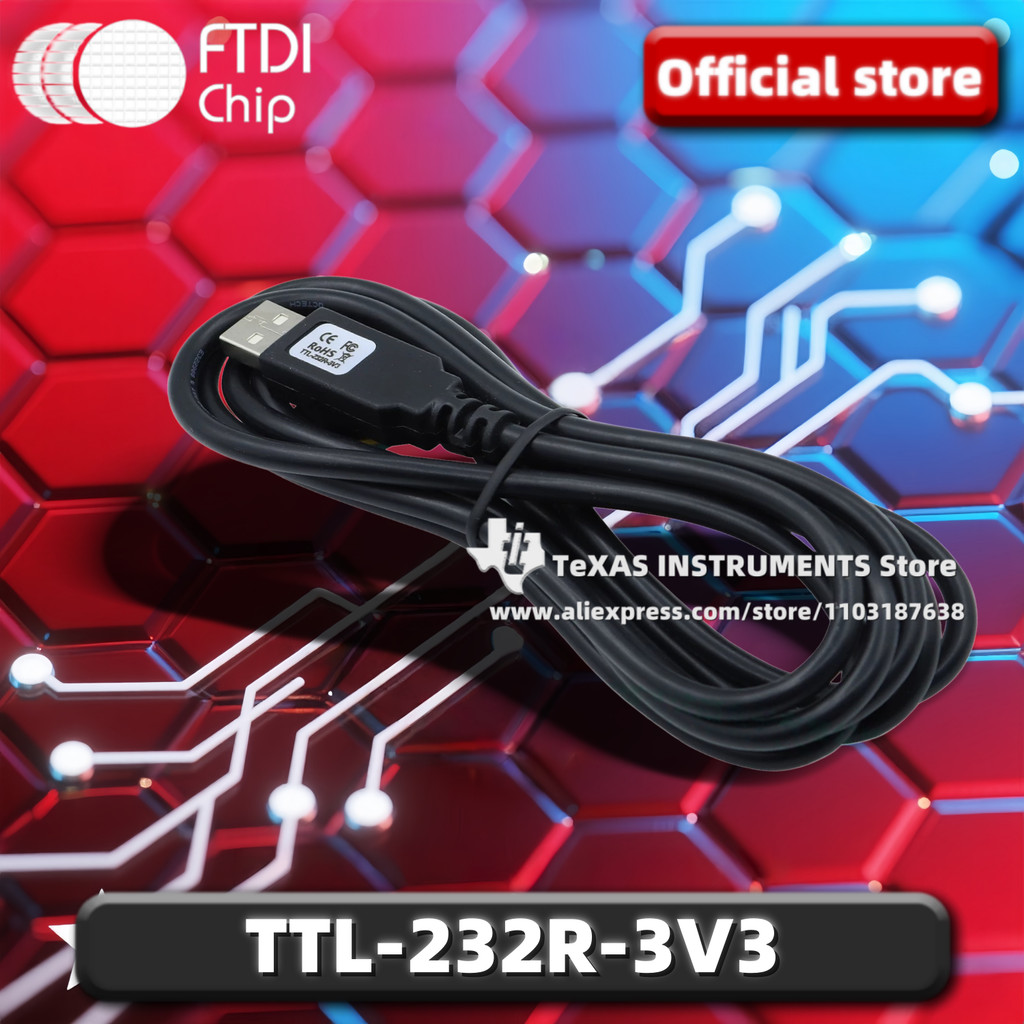 TI อย่างเป็นทางการFTDI TTL-232R-3V3 FT232RQ 3.3V USB to Serial (ระดับ TTL) สายแปลง