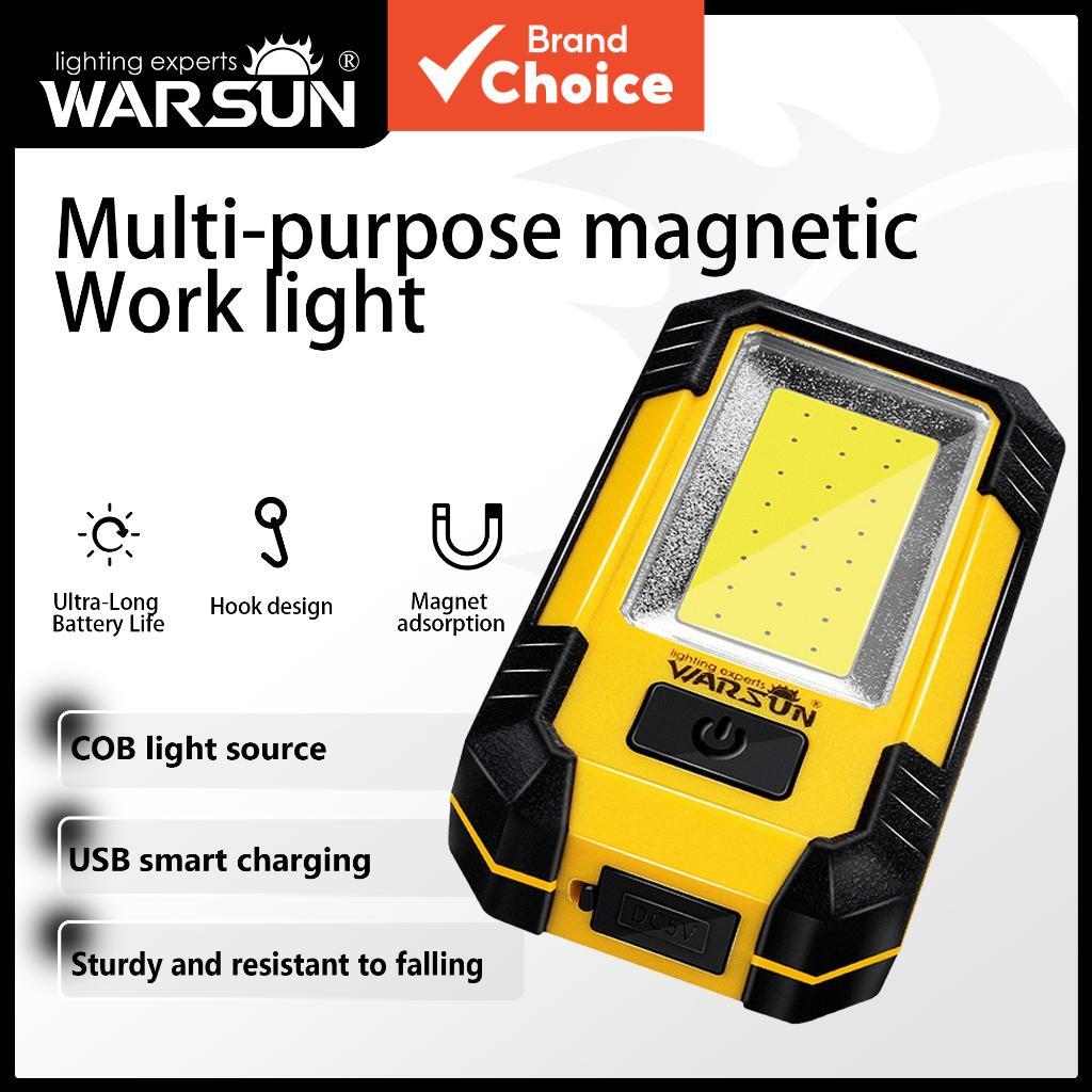 WARSUN Y36 โคมไฟทํางานแอลอีดีแม่เหล็กแบบพกพา ชาร์จซ้ําได้ สําหรับตั้งแคมป์ ซ่อมรถยนต์ และใช้งานฉุกเฉิน
