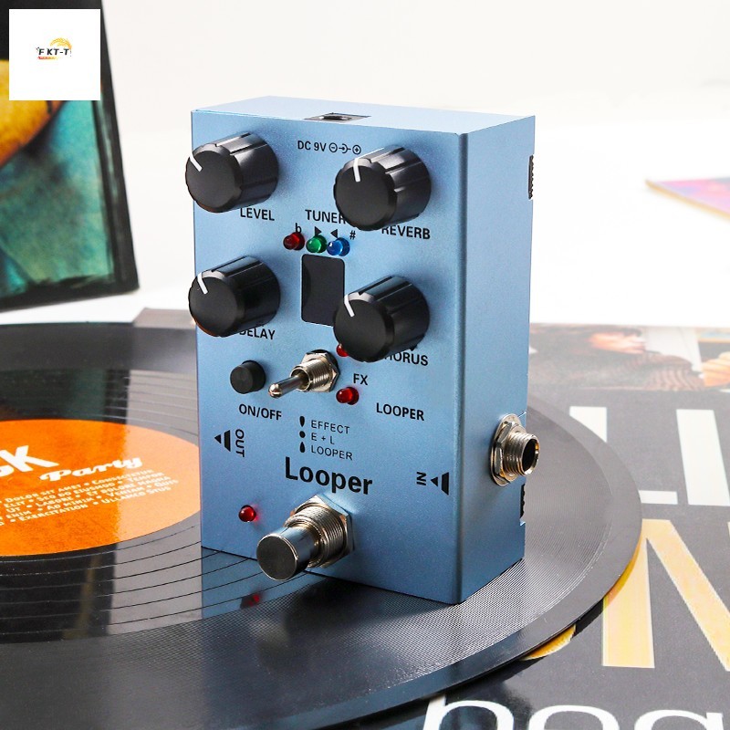 Multi-Effect Guitar Looper Pedal - 40s Loop พร้อม Chorus Reverb Tuner สําหรับฝึกซ้อม