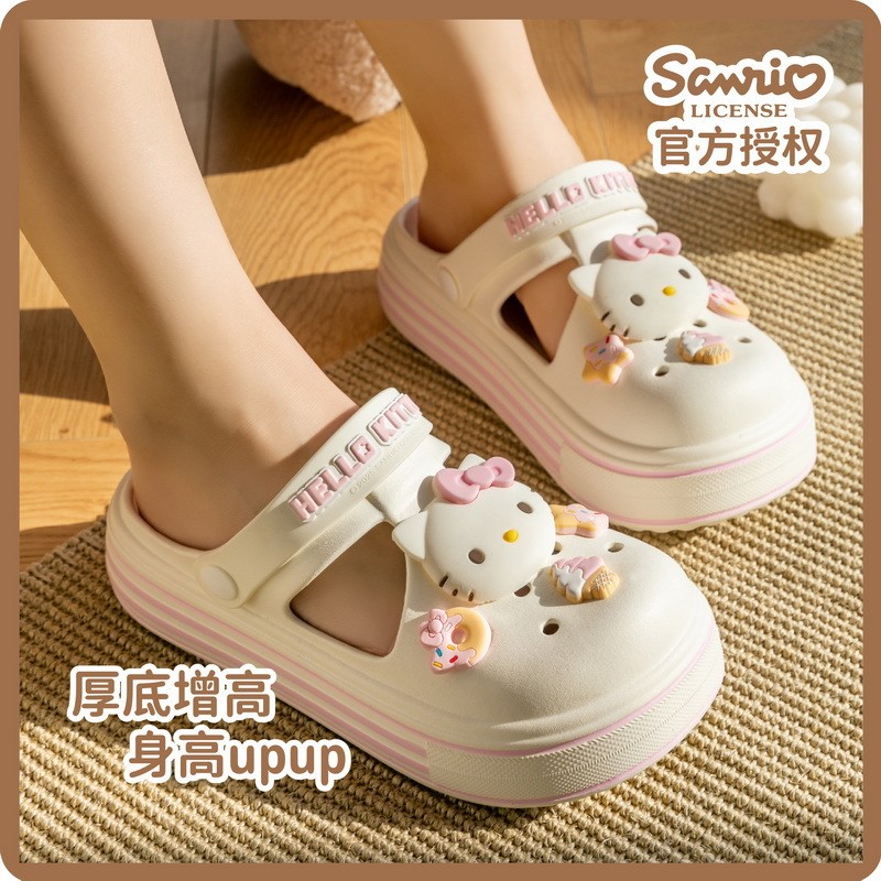 Crocs ของผู้หญิงสําหรับการใช้งานกลางแจ้งสําหรับพ่อแม่และลูก, Hello Kitty, Kuromi, CinnamorollReady S
