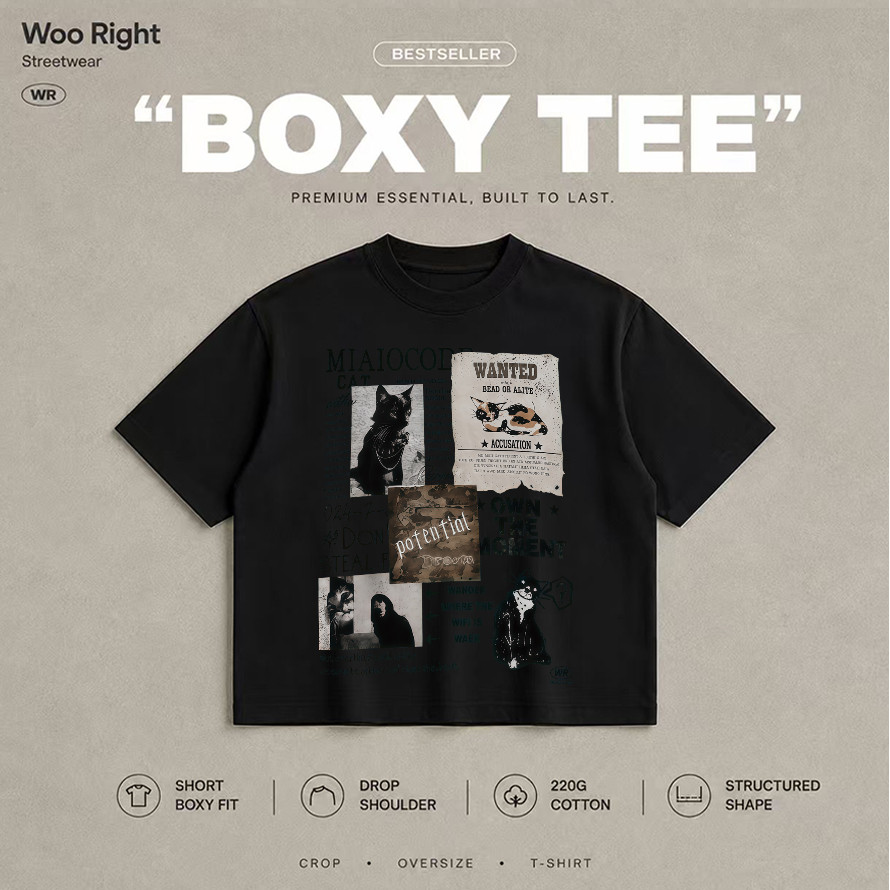 Woo Right تيشيرت قصير WANTED