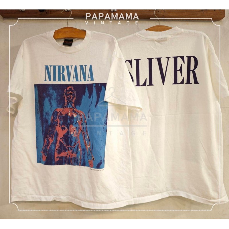 [ NIRVANA ] Sliver @1993 เสื้อร๊อค เสื้อทัวร์ เสื้อวง เนอร์วาน่า vintage VTG sliver ป้ายGiant USA papamama vintage