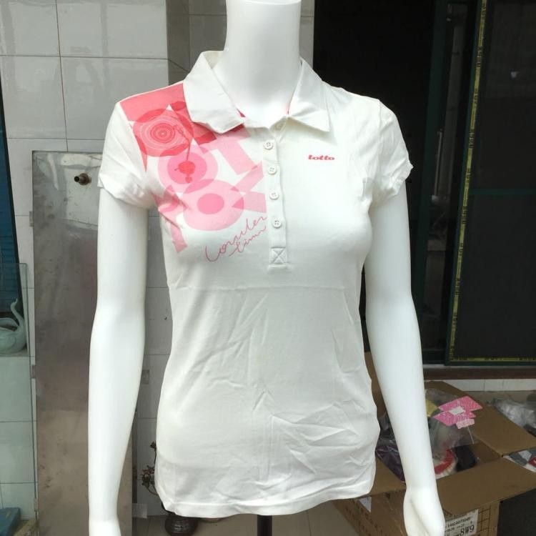 LOTTO LOTTO ผู้หญิงแฟชั่นชุดกีฬาผ้าฝ้ายแท้กีฬาเสื้อโปโลแขนสั้นเสื้อยืด EPLG004-1