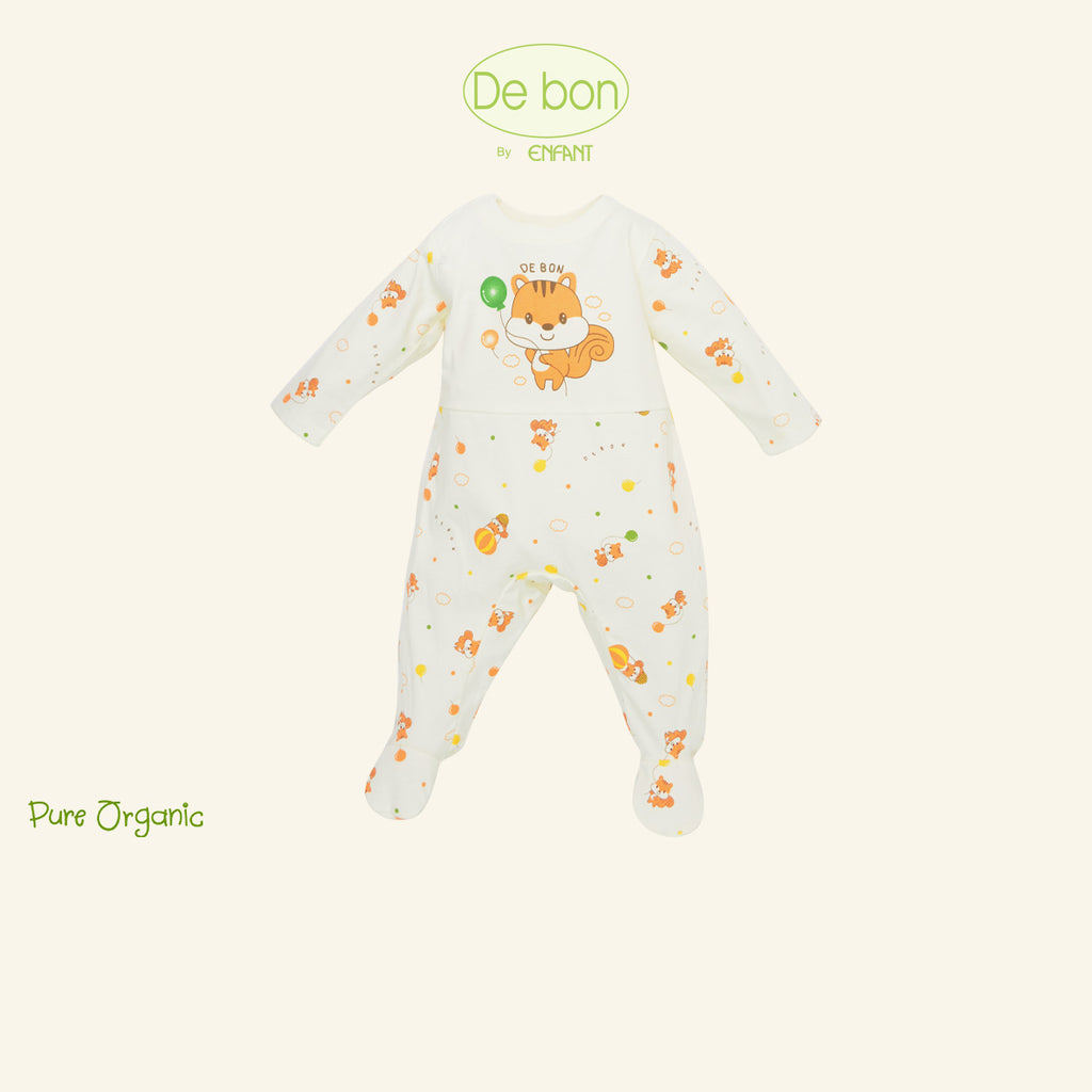 De Bon By Enfant ชุดบอดี้สูทแขนยาวขายาว ลายกระรอกบอลลูน แรกเกิด - 6เดือน EJ8C72