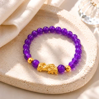 [พร้อมส่ง] สร้อยข้อมือหยกมงคล จี้ปี่เซียะทอง เสริมฮวงจุ้ย เรียกทรัพย์ ใส่ได้ทุกเพศ พร้อมกล่อง