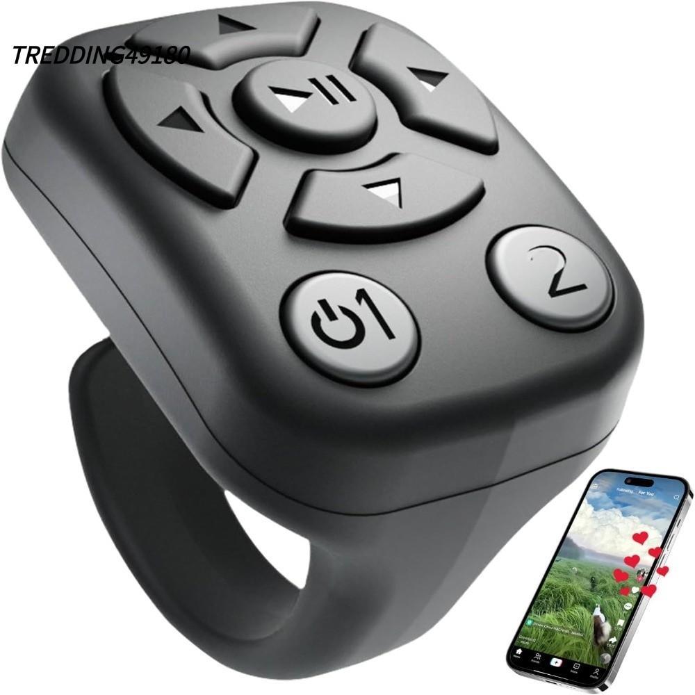 TREDDING49180 APP Scrolling Ring, Fingertip Control Wireless Design Bluetooth Remote Clicker Bluetoo