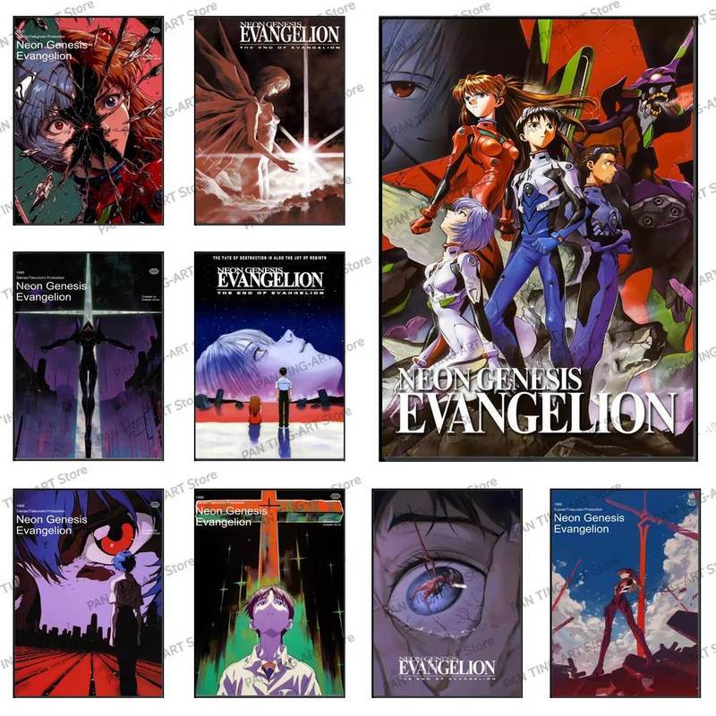 Neon Genesis Evangelion Canvas Poster Eva Classic Japan Anime Manga Wall Art Print Decor For Living 