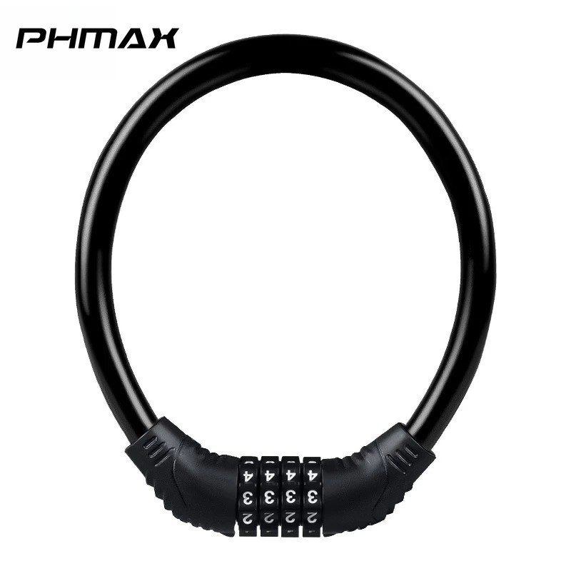 PHMAX กุญแจล็อคจักรยาน กุญแจรหัสสี่ตัวอักษร กุญแจล็อคเพื่อความปลอดภัยแบบพกพา