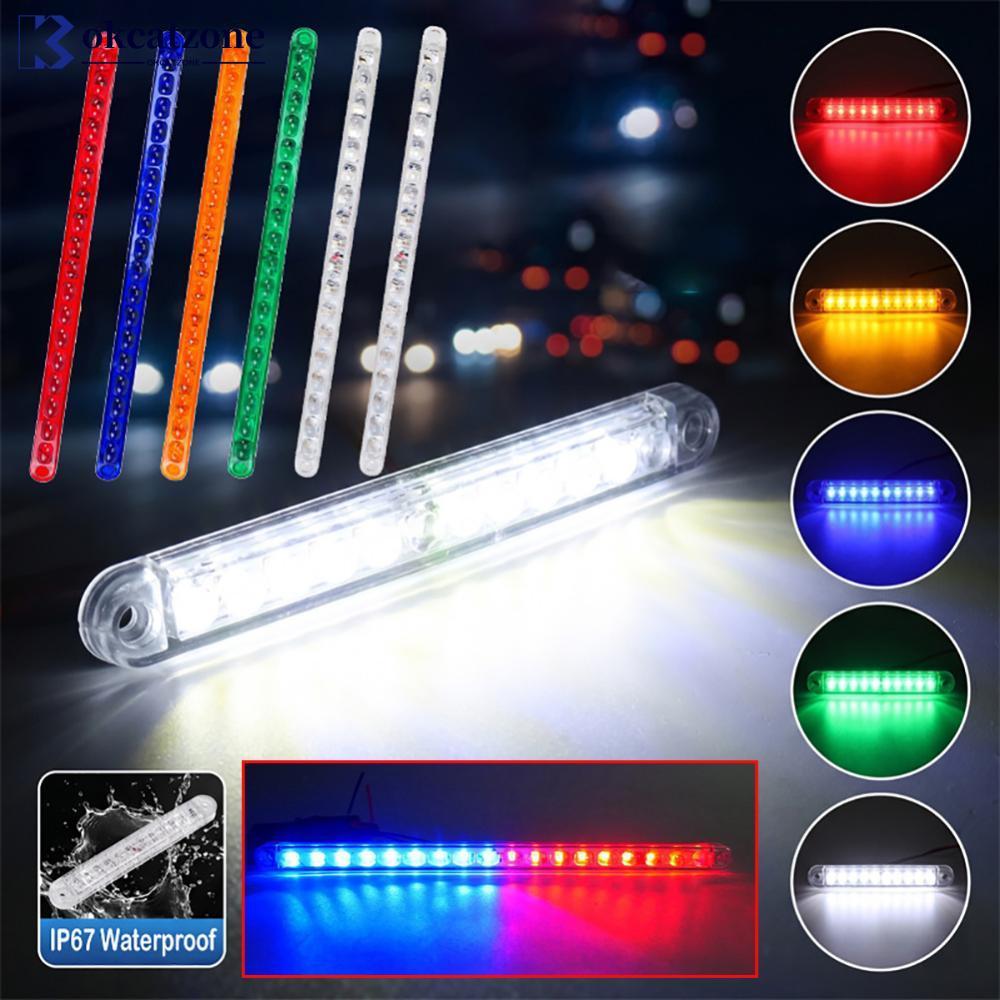 OKCATZONE 18LED รถบรรทุก Strobe กระพริบ Light Bar 12-24V Grille Mount LED ไฟวิ่งกลางวัน Amber/สีขาว 