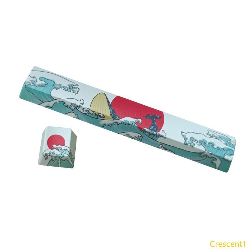 Crescent1 ทนทาน PBT Keycaps Space ESC Keycaps ชุด Corals Sea Theme OEM Original Profile Keycaps สําห