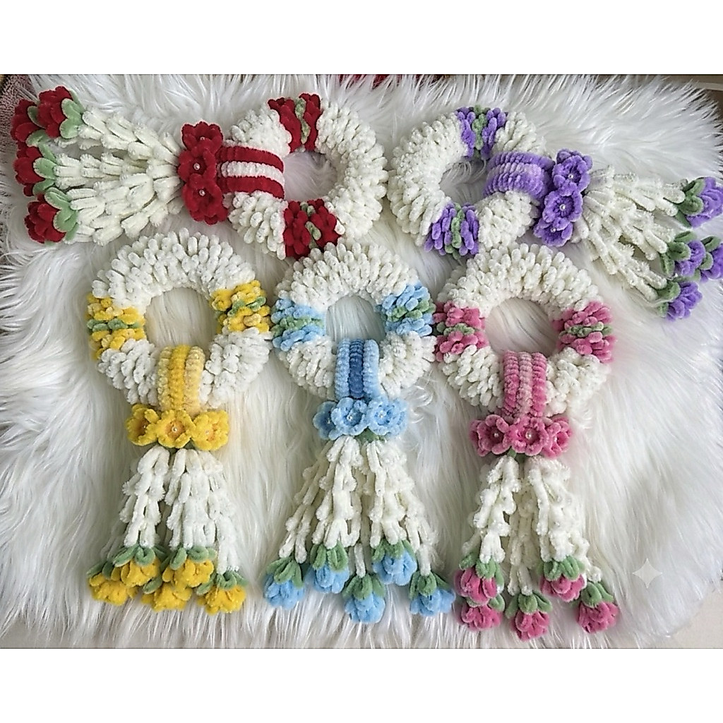 พร้อมส่ง❗️🇹🇭 พวงมาลัย ลวดกำมะหยี่ ไหว้พระ🙏ไหว้ พ่อ-แม่ ไหว้ครู ของชำร่วย ที่ระลึก📮
