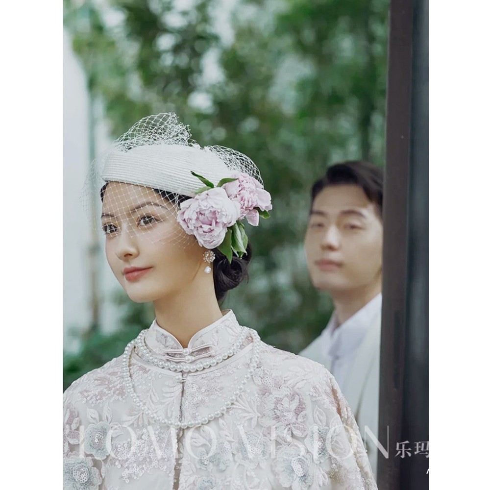 สร้อยคอมุกคู่พร้อมอุปกรณ์เสริม กี่เพ้า สุภาพสตรีโซ่กระดูกไหปลาร้าสร้อยคอหลายชั้นโซ่กระดูกไหปลาร้าโซ่