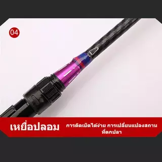 1.8m คันเบ็ดตกปลา คันเบ็ด คันเบ็ดตกปลา คาร์บอนไฟเบอร์ 2 ส่วน 1.8 ม. พร้อมที่จับ Eva สําหรับตกปลาน้ําจืด น้ําเค็ม คันเบ็ด