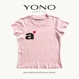 (พร้อมส่ง24ชม.) baby tee สีขาว ลายตัวอักษรเล็กกับหัวใจ ฟีล y2k มินิมอลหวานเท่ ทรงเข้ารูป ใส่ชิคทุกวัน