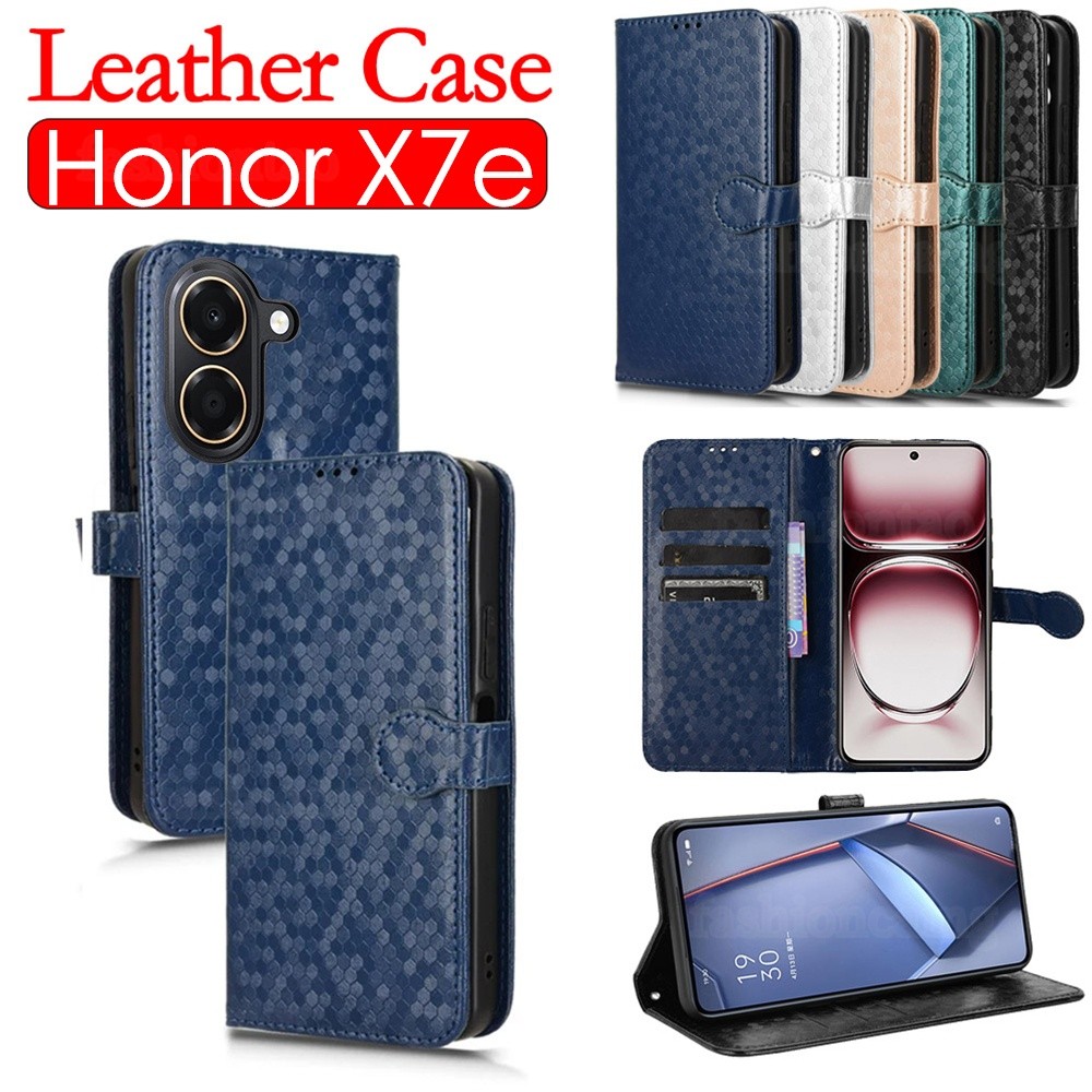 สําหรับ HonorX7E 5G หนังสําหรับ Honor X7e X 7e X7 e HonorX7e LAB-LX1 LAB-LX3 2026 Magnetic Bracket ปลอกกันกระแทกปกหลัง