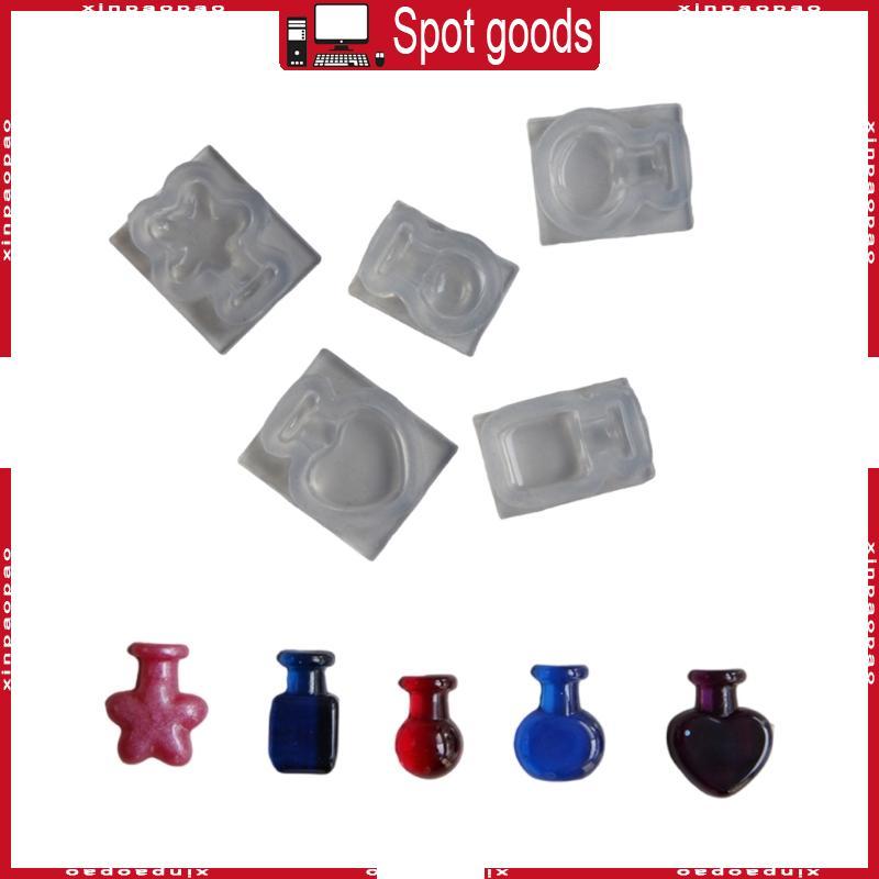 XI 5PCS ซิลิโคน Handmade แม่พิมพ์ชุด Creative Drift ขวดหัตถกรรมแม่พิมพ์ Easy Demolding Moulds เหมาะส