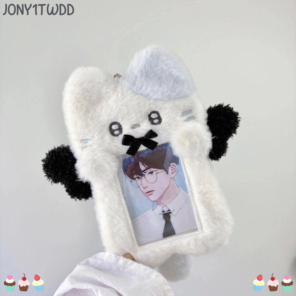 JONY1TWDD Photo Card Holder, Cute Multifunctional Photocard ,คุณภาพสูงหมี/กระต่าย/Chick Plush Cartoon Card Sleeve School Office