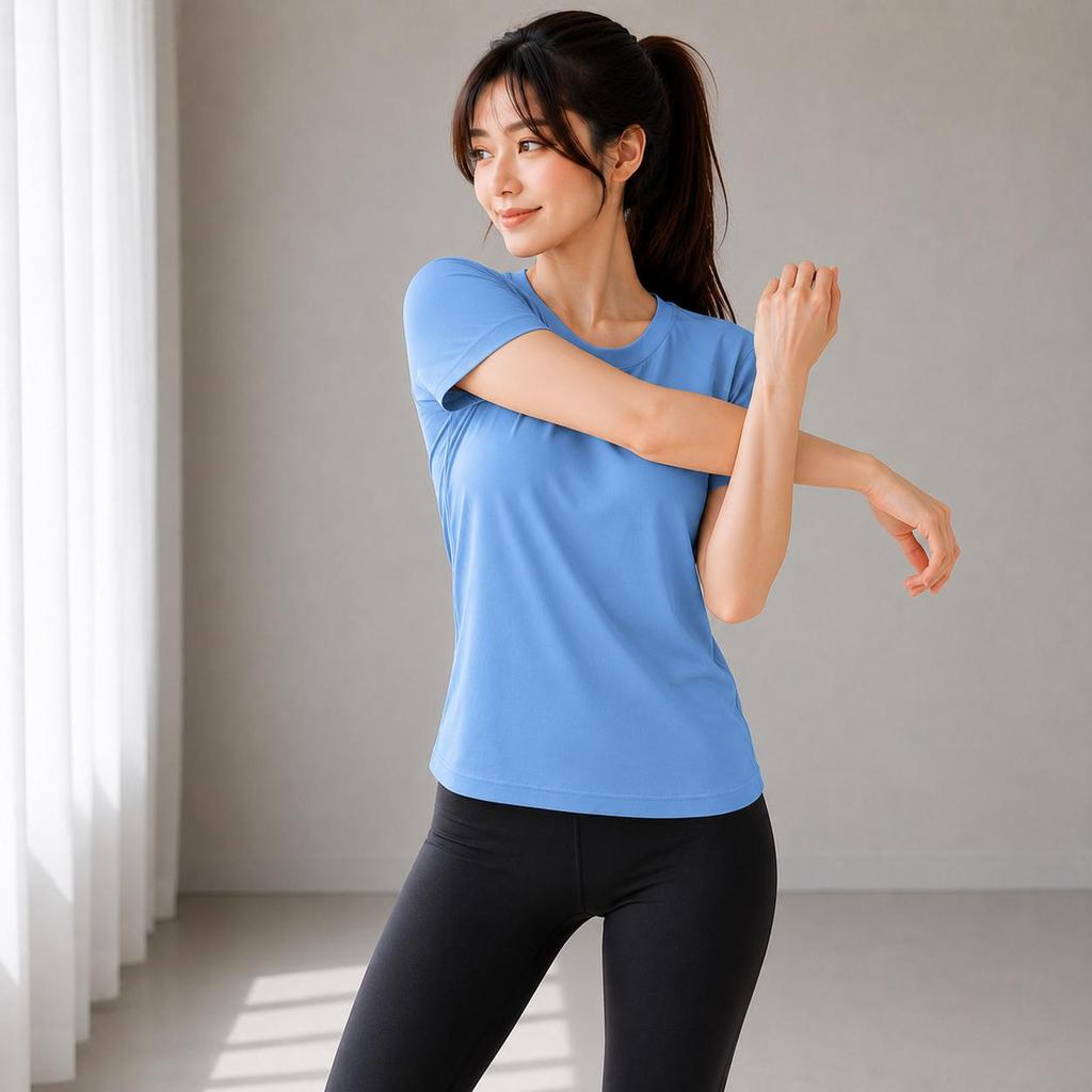 เสื้อยืดผู้หญิงสำหรับออกกำลังกาย เสื้อแขนสั้นกีฬา Active รูปที่ 6