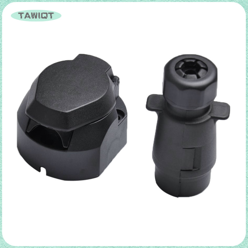 YIJU 7-Pin 7 Way 12V รถบรรทุก Trailer Boat Line Light Plug Socket Connector Adapter