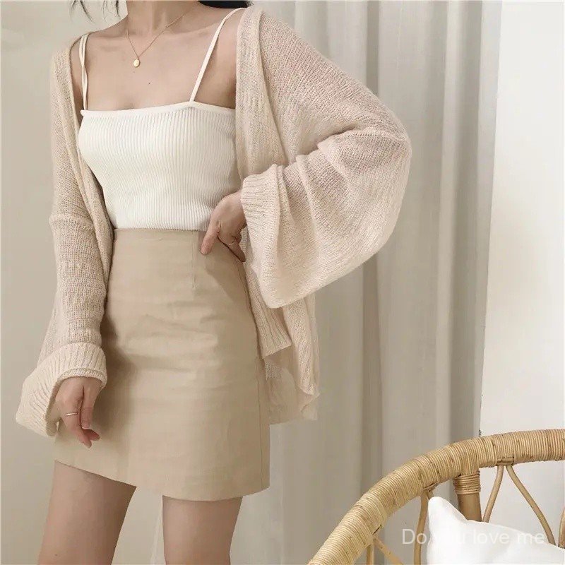 Bikini Cover Up Kimono cardigan for women Beach Loose Sunscreen knitted tops for women klossette ove