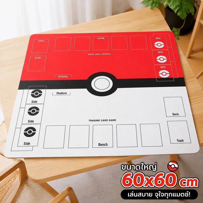 แผ่นรองการ์ด โปเกมอน ยาง หนา 2 มม พับเก็บง่าย กันลื่น สำหรับการ์ดเกม บอร์ดเกม