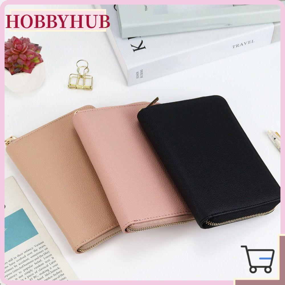 HOBBYHUB ฮอบบี้ฮับ กระเป๋าใส่บัตร, กระเป๋าใส่เหรียญหนัง ปู่ หลายใบ, แฟชั่นกันน้ําความจุขนาดใหญ่สีทึบผู้ถือบัตร