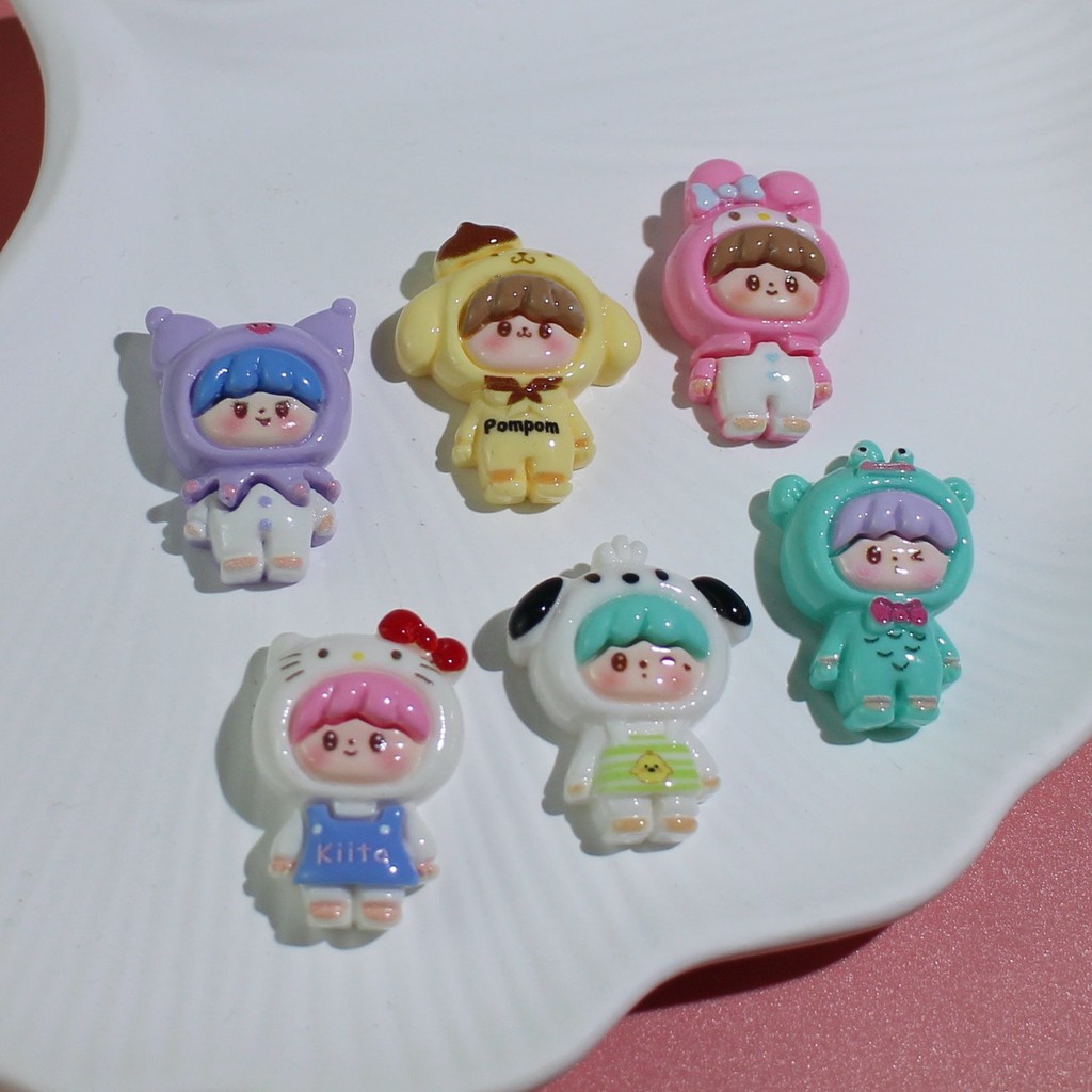 20ชิ้นสาวน่ารักกับสัตว์หมวกเรซิ่นเสน่ห์สําหรับ ทําเอง (3-46)