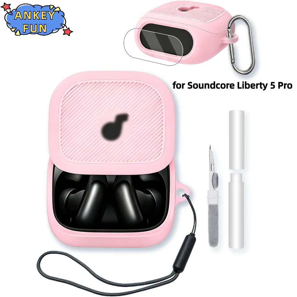 Case for Anker Soundcore Liberty 5 Pro Silicone Case Cover Protective Upgraded Thickened with Keycha