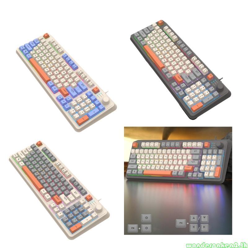 Wonderpakea2 LED Mechanical Keyboard Hot Swappable Gaming Keyboard คีย์บอร์ดแบบมีสาย 61 คีย์
