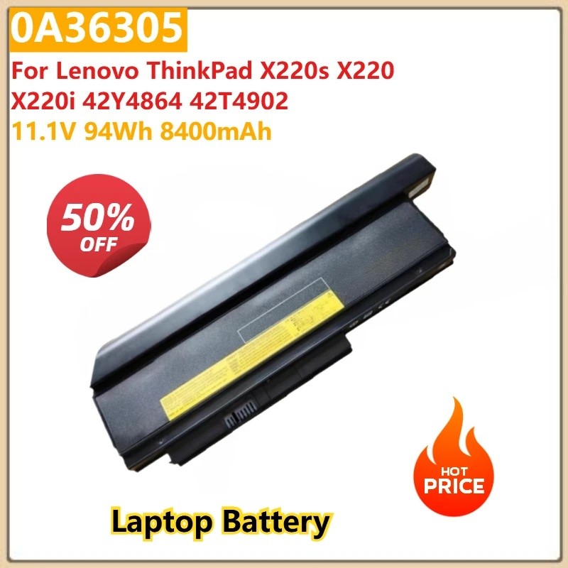 เปลี่ยนแบตเตอรี่แล็ปท็อป 0A36305 11.1V 94Wh 8400mAh สําหรับ Lenovo ThinkPad X220s X220i 42Y4864 42T4