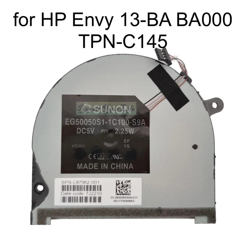 พัดลมระบายความร้อนแล็ปท็อปสําหรับ HP Envy 13-BA TPN-C145 13T-BA000 13T-BA100 BA0020CA BA0030CA BA008
