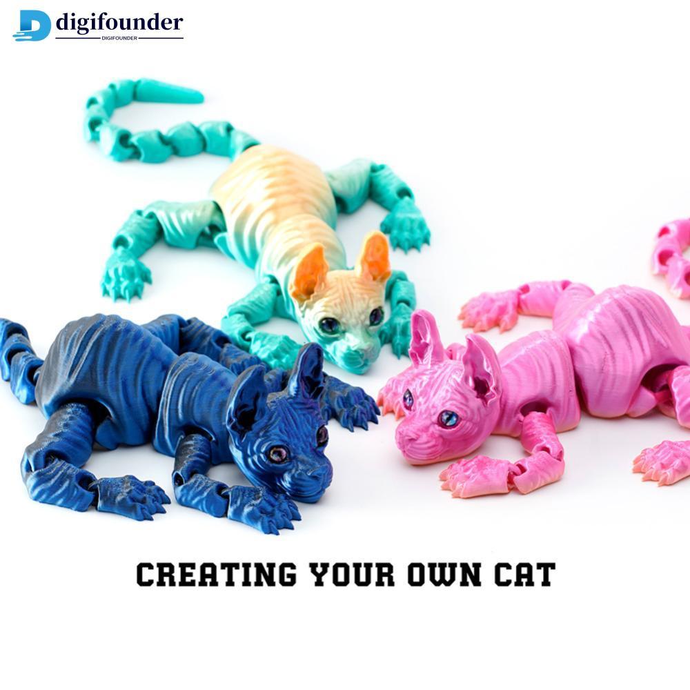 DIGIFOUNDER Vintage Retro สยามแมว 3D พิมพ์รูปปั้น Minimalist สัตว์ Art ประติมากรรมตกแต่งโต๊ะสําหรับ 