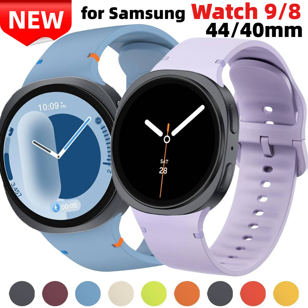 สายซิลิโคนสําหรับ Samsung Galaxy Watch 9 44/40 มม.8 คลาสสิก 46 มม.สร้อยข้อมือกีฬาระบายอากาศหรือ Samsung Galaxy Watch 8 44 มม.40 มม.