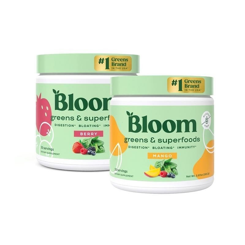 Bloom Greens & Superfoods อาหารเสริม 30ct Bundle ดูแลสุขภาพที่กินได้ 7N7F