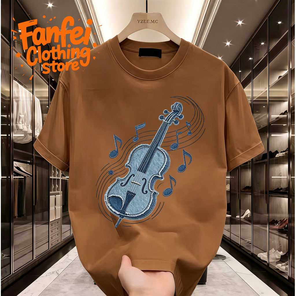 COD จัดส่งตลอด 24 ชั่วโมง Fanfei เสื้อยืดผู้ชาย คอกลม รูปที่ 6