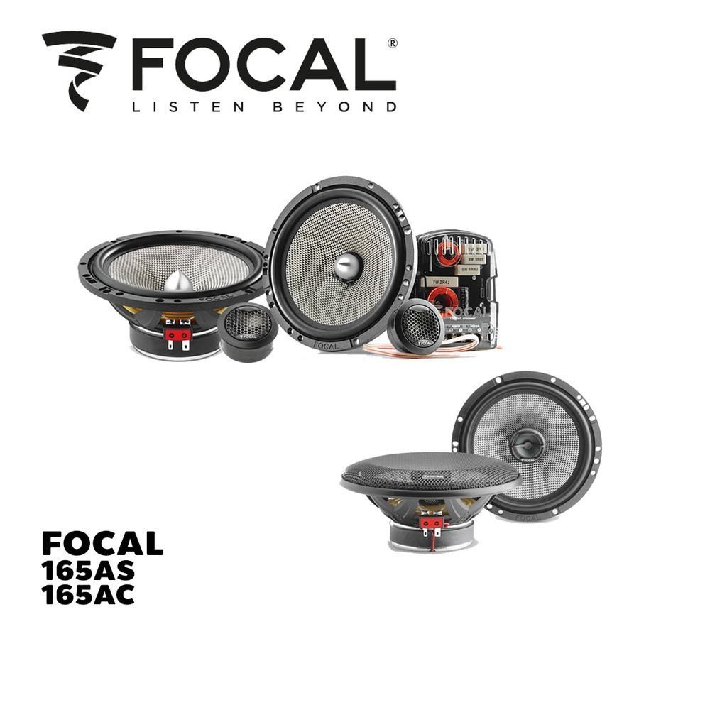 Focal Front and Rear Speakers Focal 165as 6.5 Separate Car Speakers + Focal 165Ac 6.5 Common Axis