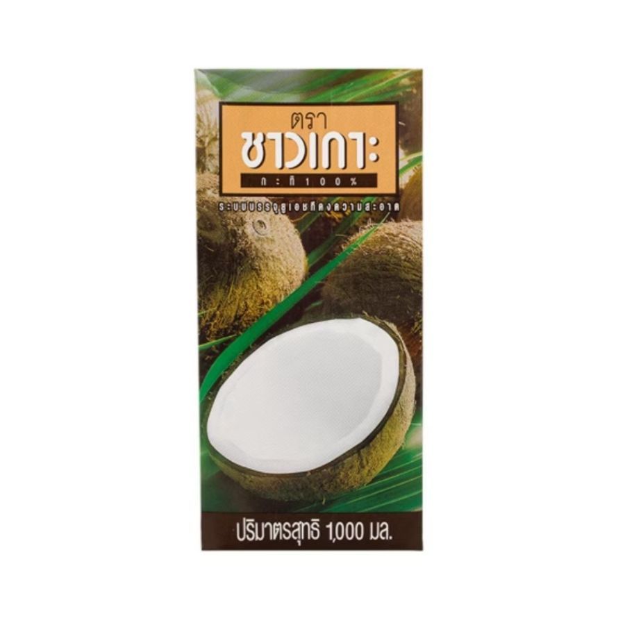 ชาวเกาะ กะทิ100%แบบกล่อง Chaokoh Coconut Milk 100% Box 1ltr.