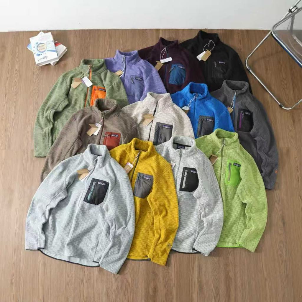 5QOS Patagonia Air Zip-คอฤดูใบไม้ผลิฤดูใบไม้ร่วงกีฬาที่อบอุ่นยืนปกครึ่งซิปเสื้อกันหนาวขนแกะ245