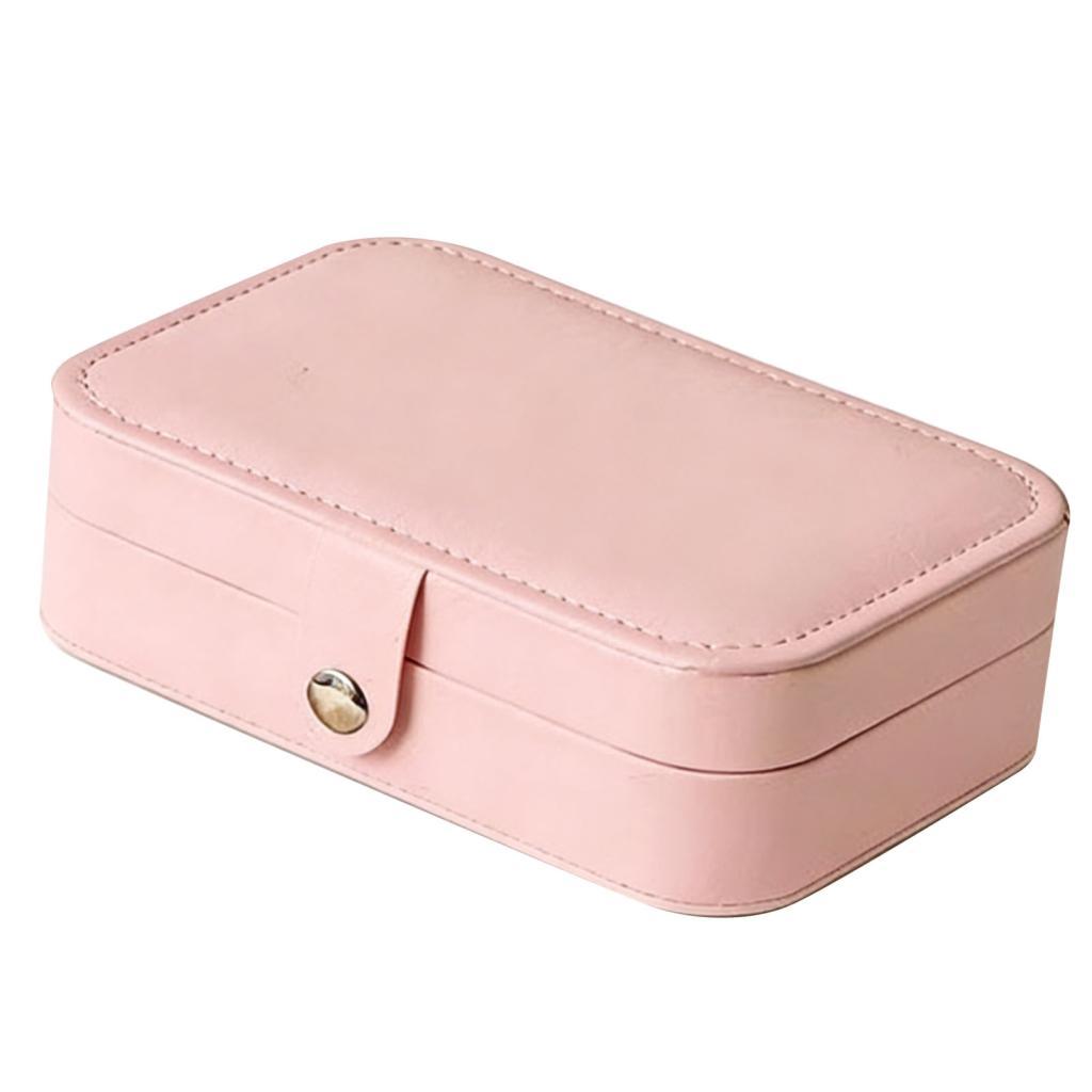 Allinit Travel กล่องเครื่องประดับ PU หนังกํามะหยี่ซับขนาดเล็กแบบพกพาต่างหูแหวนสร้อยคอ Organizer Rose