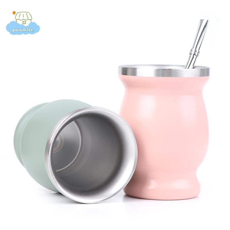 [LI] Yerba Mate Cup 304 Stainless Steel 8oz Argentine Yerba Mate Gourd With illas IE