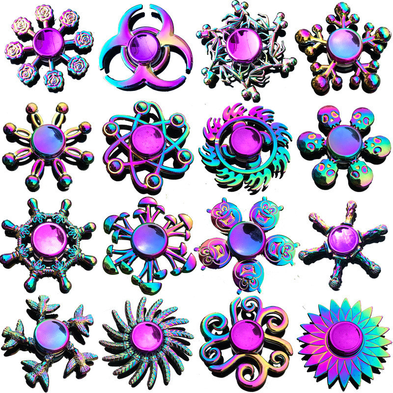 โลหะผสมที่มีสีสัน Fidget Spinner แผงลอยของเล่นของเล่นบีบอัด Hand Spinner Finger Spinner